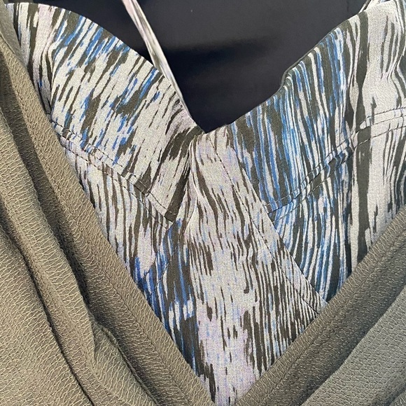 NWT Addison the Label Olive Green Silk Cocktail Dress with built in bustier - S - Picture 2 of 12